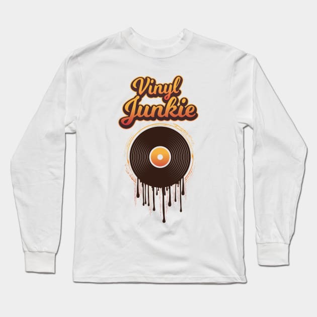 Vinyl Junkie - I Love The Vinyl - DJ's Vinyl Long Sleeve T-Shirt by melostore